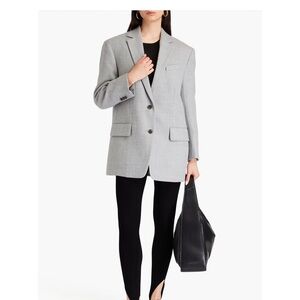 THEORY oversized wool blend long boxy blazer, jacket